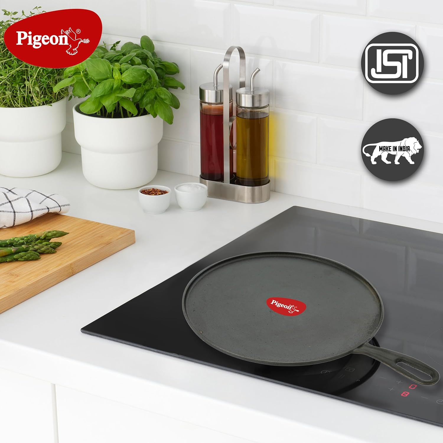 Pigeon Imperi Cast Iron Long Handle Tawa