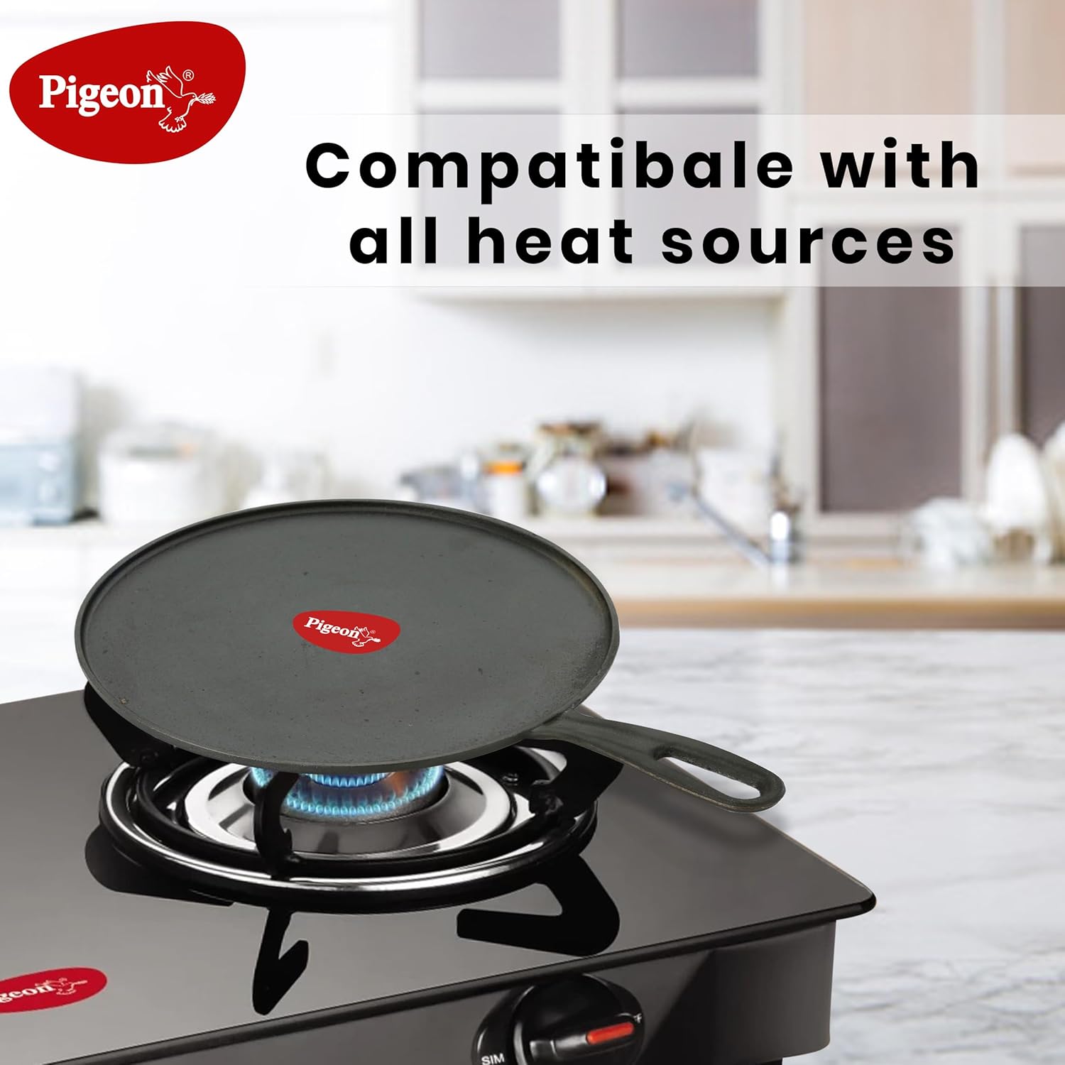 Pigeon Imperi Cast Iron Long Handle Tawa