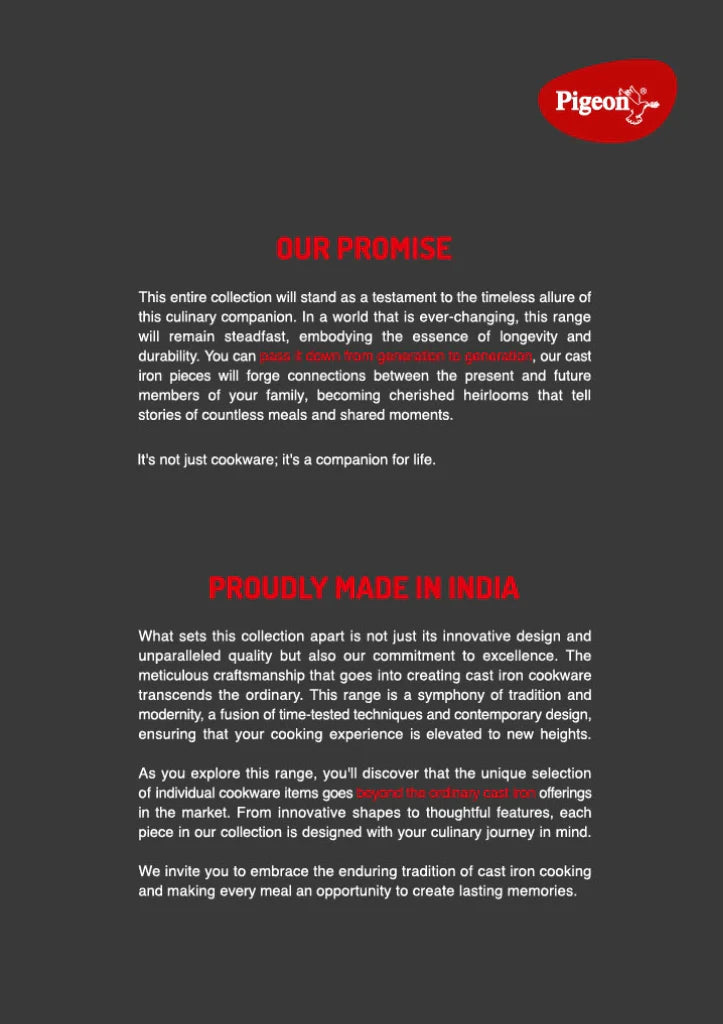 Pigeon Imperi Cast Iron Long Handle Tawa